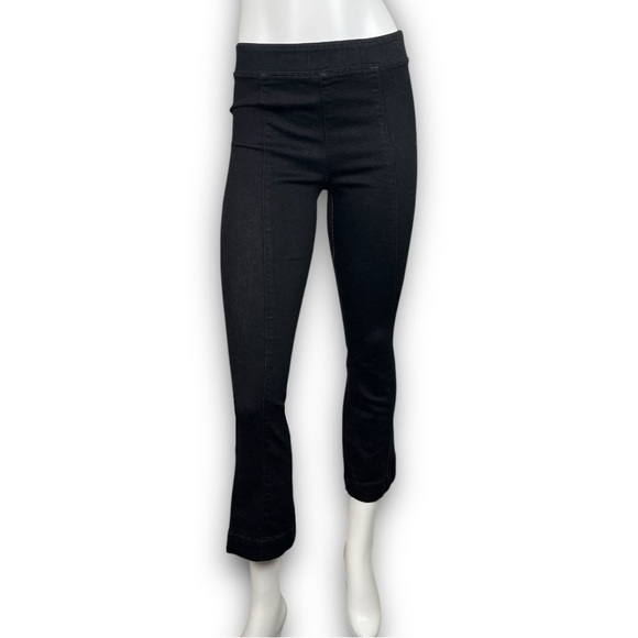 HELMUT LANG Pull On Crop Flare Black Neutral Minimalist Y2k Jeggings Goth Boho - Picture 3 of 12